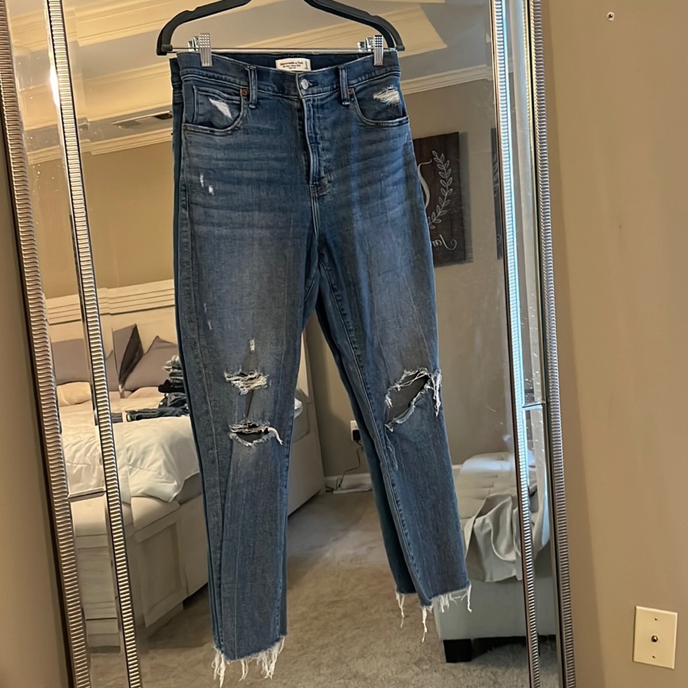 A&F super skinny ankle high rise jeans